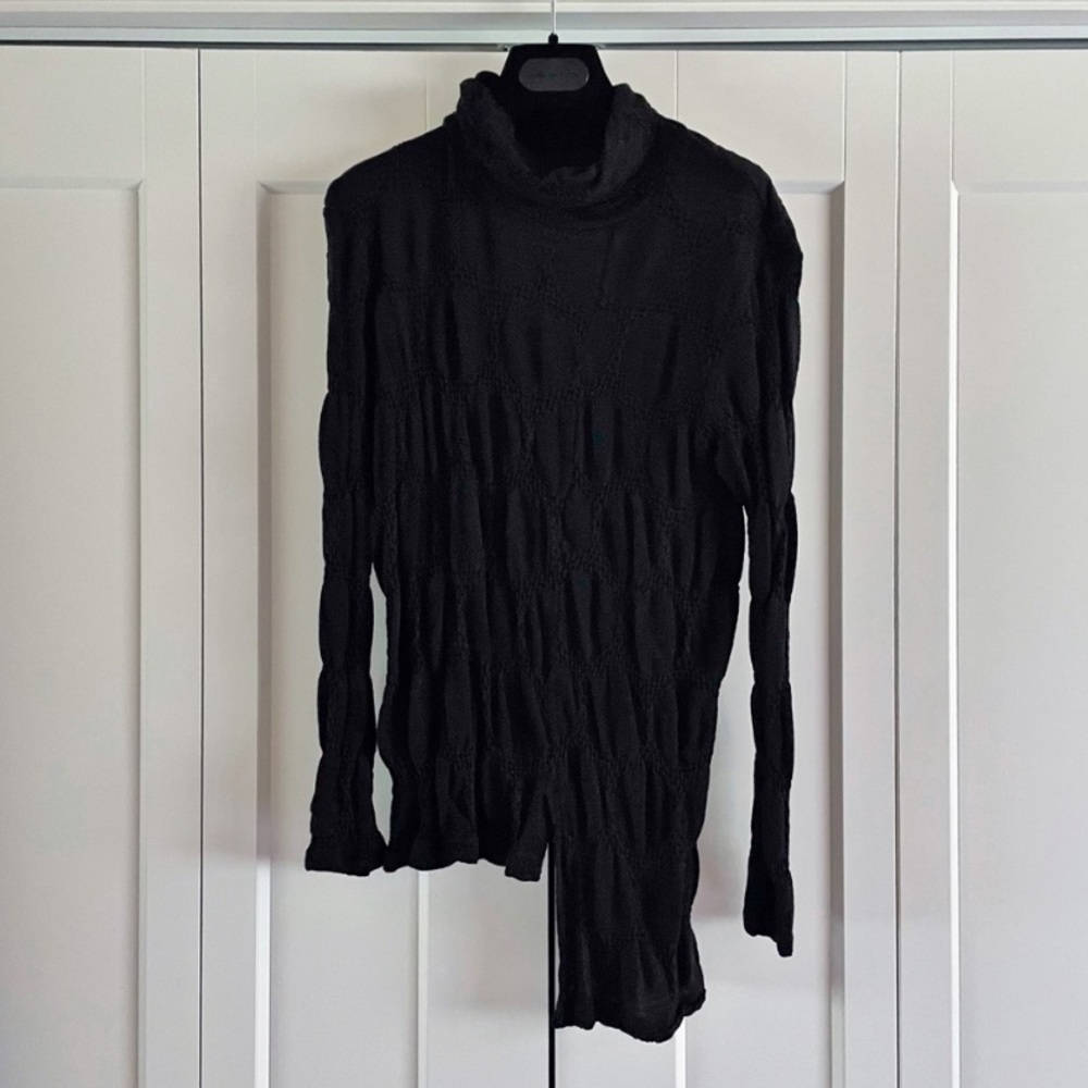 Y’s Yohji Yamamoto Black Ruched Top